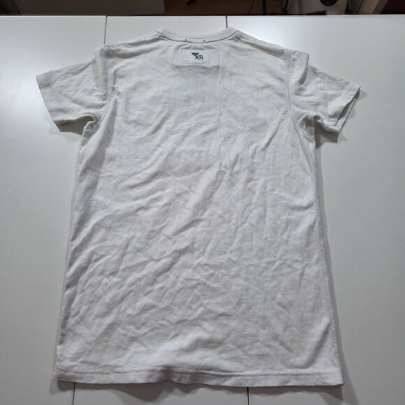 Abercrombie & Fitch Muscle T Shirt Men S White Felt Logo Applique SS Preppy Y2K - Picture 2 of 12